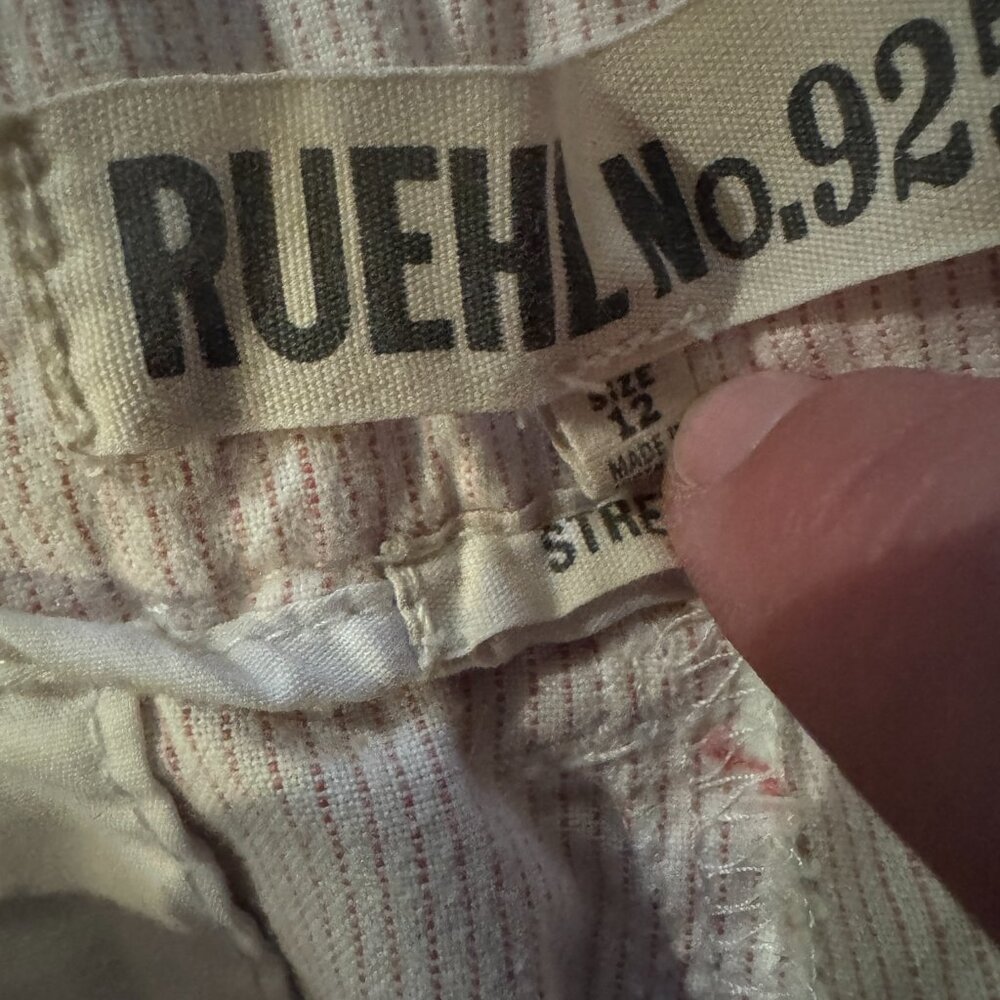 RARE Ruehl No. 925 Seersucker Striped Cotton Shorts – Size 12 - Picture 3 of 5